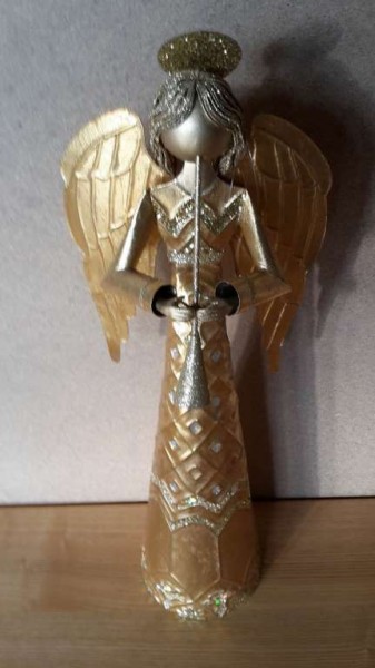 Engel mit Trompete aus Metall (Handarbeit)
