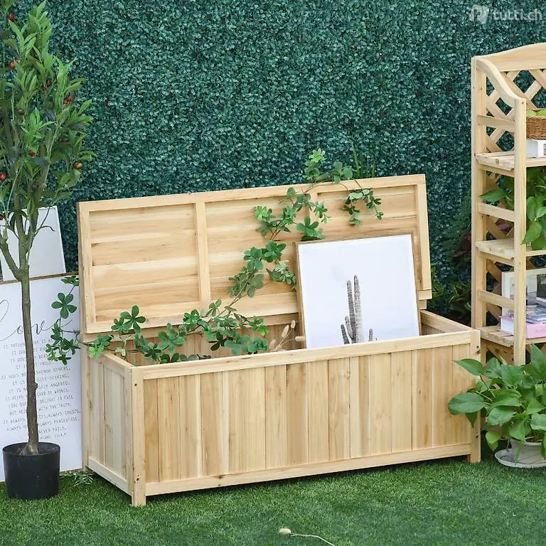  Gartenbank mit Stauraum Truhenbank Sitzbank 2-Sitzer