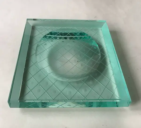 Svuotatasche vintage in vetro stile Fontana Arte.