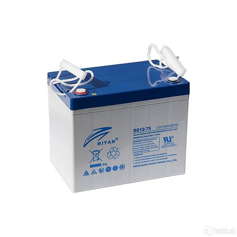  GEL Batterie Ritar DG12-75 12V 75Ah 260x169x216mm