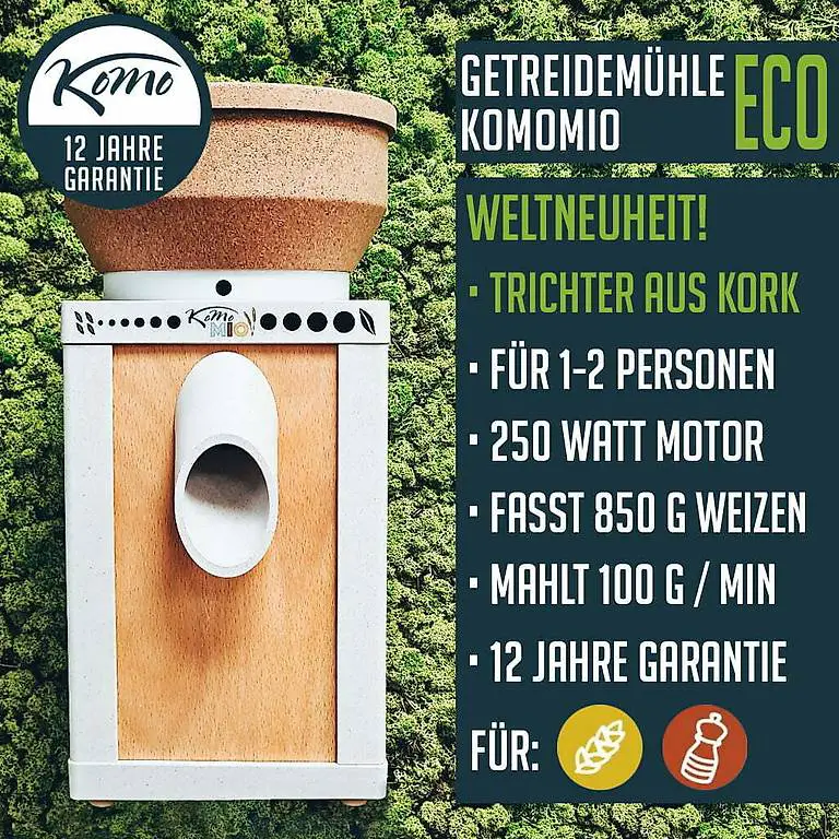 Getreidemühle KomoMio ECO jetzt zum Einführungspreis