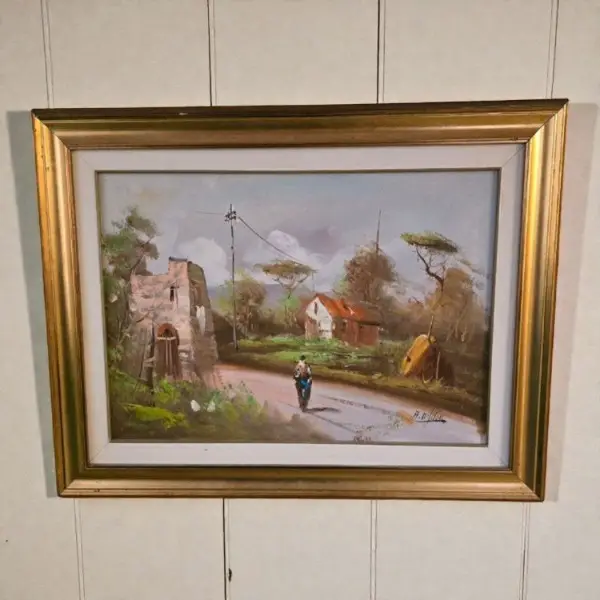 Ölgemälde auf Leinwand, signiert, goldener Rahmen.