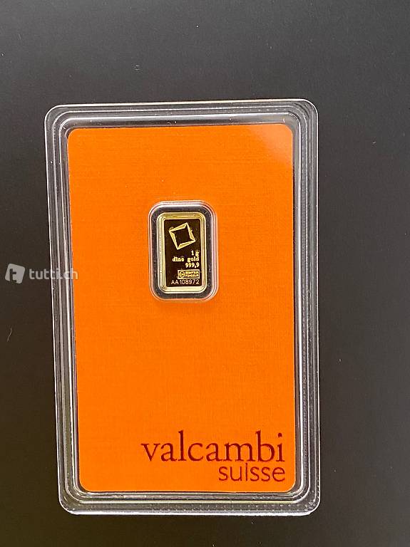 Goldbarren 1g Valcambi Suisse