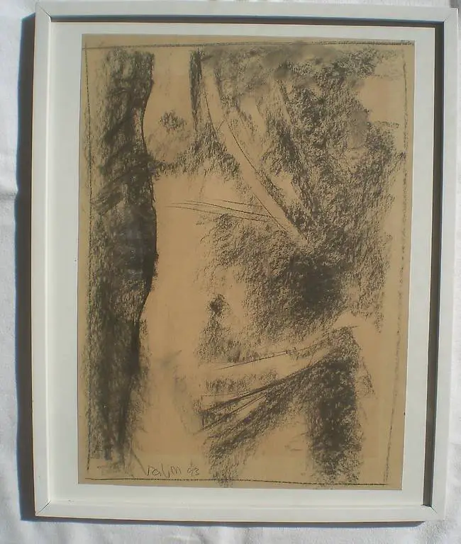 Milan Valasek: grosse Original Zeichnung, Basler Kustmaler