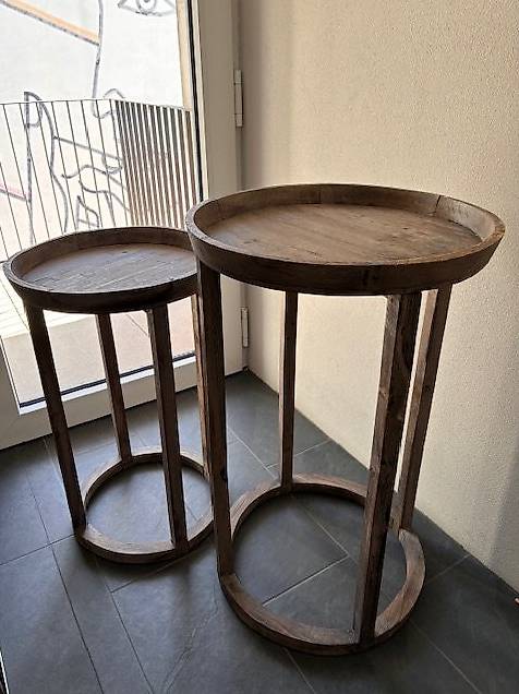 Tavoli alti in legno (2 pezzi)