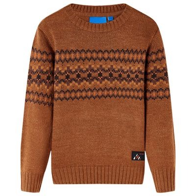  vidaXL Kinderpullover Gestrickt Cognac 104