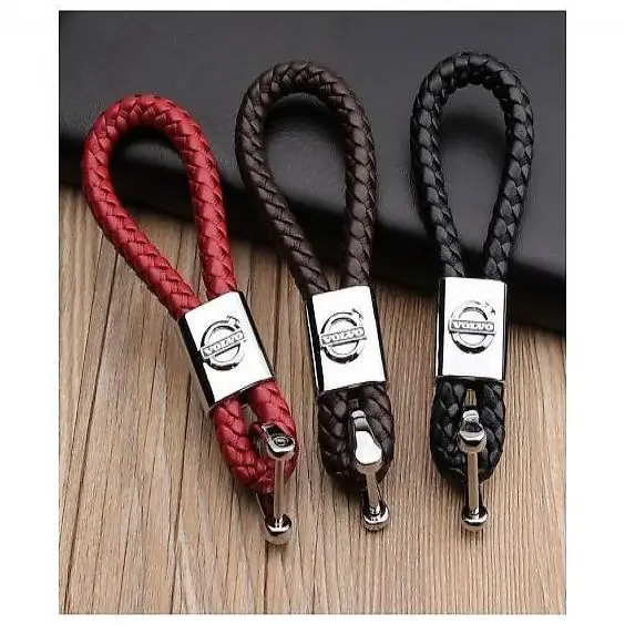  VOLVO SCHLÜSSELANHÄNGER LEDER ROT (AUF WUNSCH MIT GRAVUR)