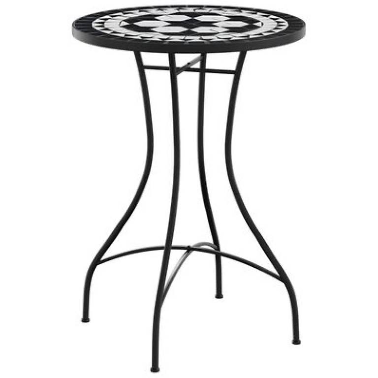 Mosaik-Bistrotisch Schwarz und Weiss Ø50x70 cm 283673