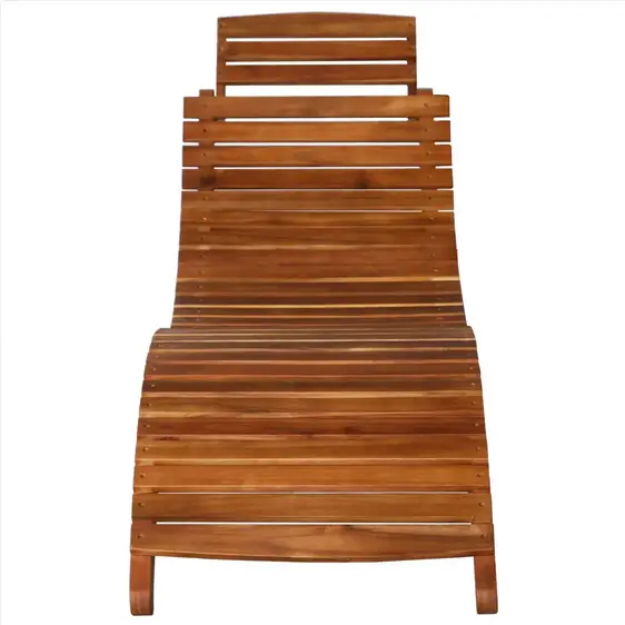 3-tlg. Sonnenliege mit Teetisch Akazie Massivholz