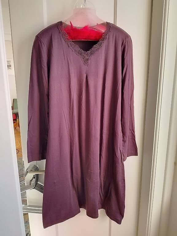 Langarm Nachthemd Spitzen von Schiesser Gr. M