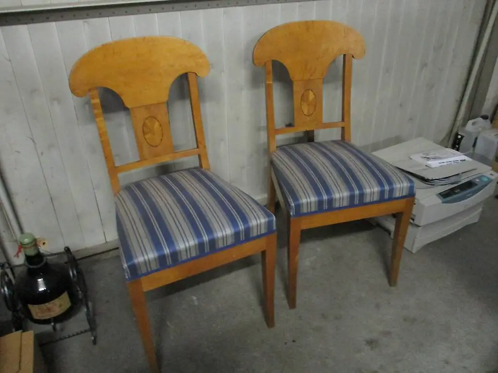 2x Stuhl Birnbaum Biedermeier / Jugendstil TOP