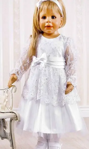  Langärmeliges Satin Taufkleid "Princess" Gr.74, FABRIKNEU