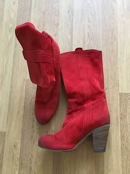 Lederstiefelette rot, Gr. 40 von ALBERTO FERMANI