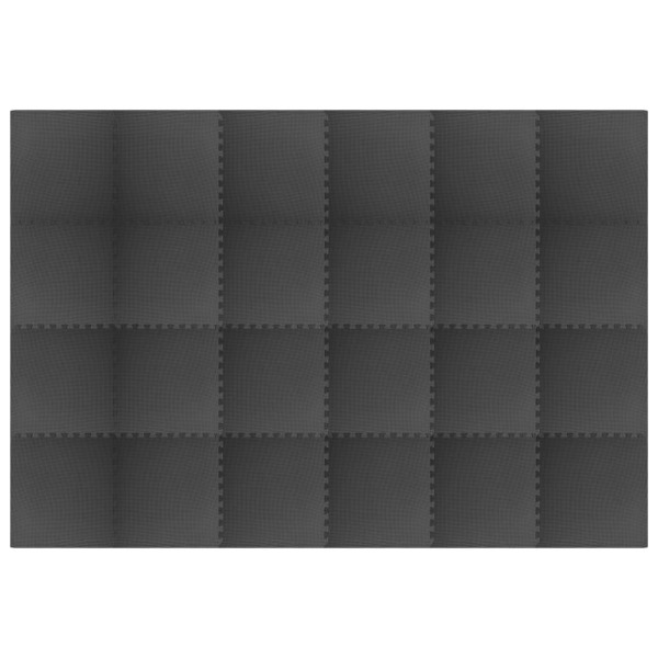  Bodenmatten 24 Stk. 8, 64 m² EVA-Schaum Schwarz