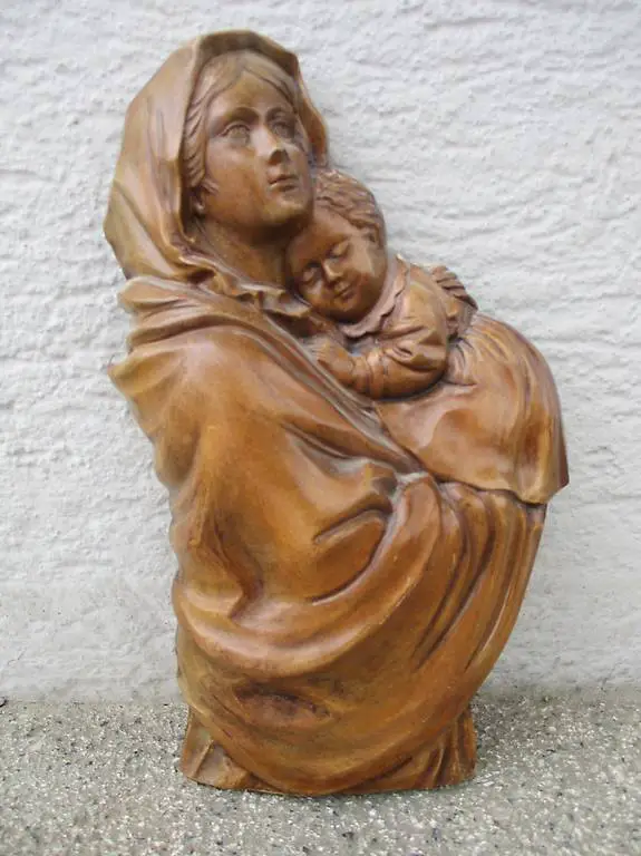 Maria + Jesuskind Cortendorff Wand-Plastik Relief-Skulptur