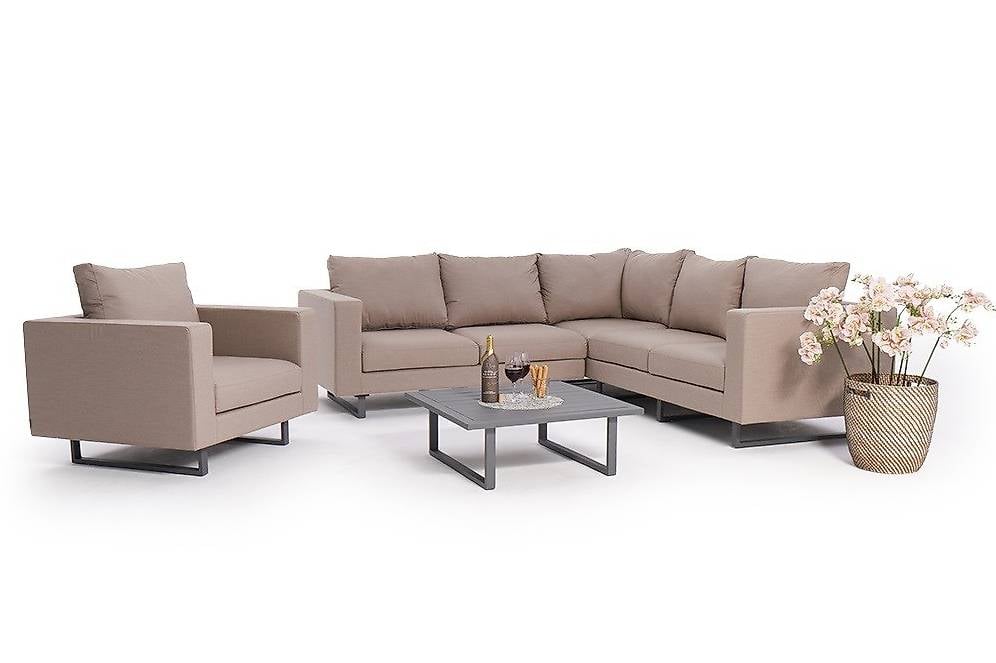 Gartenlounge Ecksofa mit Sessel