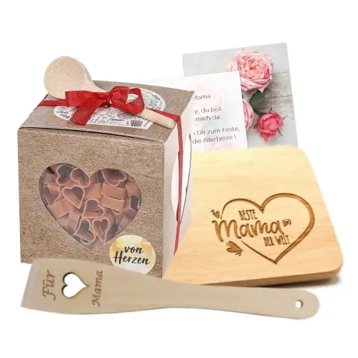 Herz Pastabox & Schneidebrett «Beste Mama» mit Grusskarte
