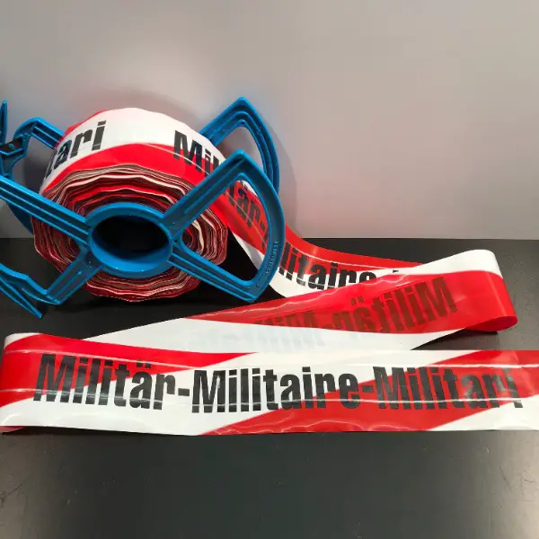 rar: orig. absperrband warnung schweizer militär armee