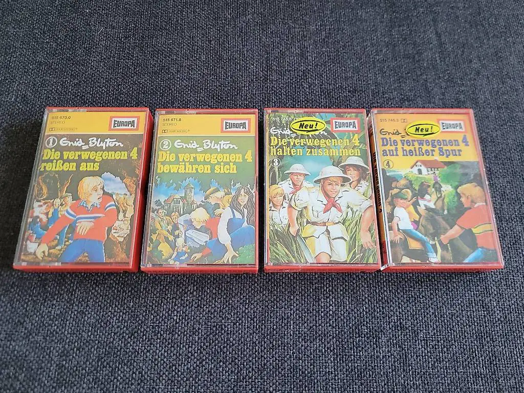 Hörspielkassetten Enid Blyton "Die verwegenen 4..." (1-4)