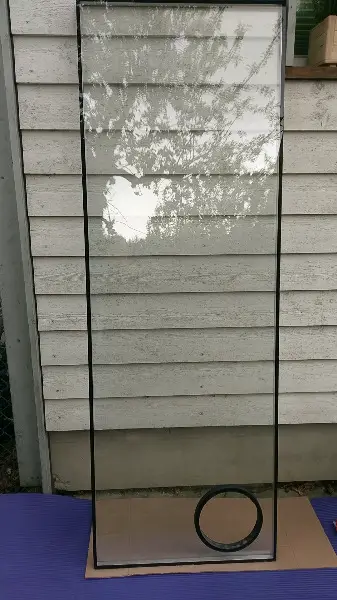 Fensterglas Doppelverglasung mit Loch für Katzenklappe