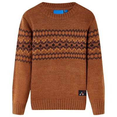  vidaXL Kinderpullover Gestrickt Cognac 116