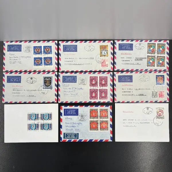 rar briefmarken couvert flagge wappen luftpost österreich