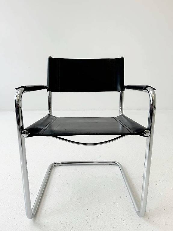 Leder Freischwinger-Stuhl MG5 von Matteo Grassi, 1970er