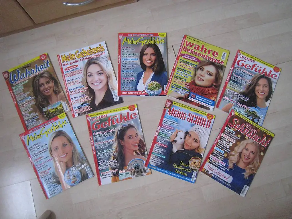 9 Heftli Magazine meine Sehnsucht, meine Schuld, wahre Gefüh