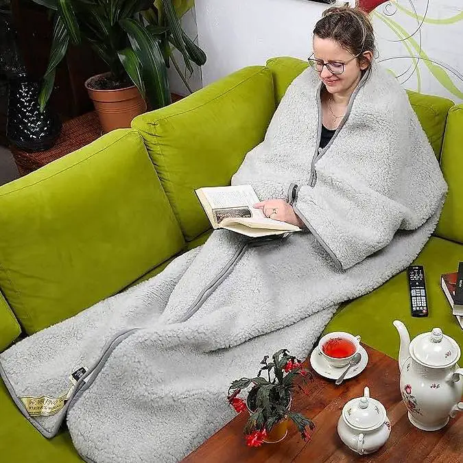 Kuscheldecke aus Merinowolle, 155x200 cm, 450 g/m²
