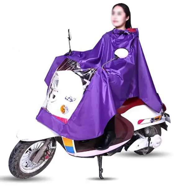 PVC Regenschutz Poncho Violett Kapuze Motorrad Velo