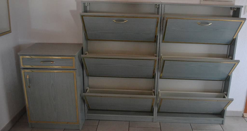 Schuhkipper mit Spiegel und Schrank 4 teilig
