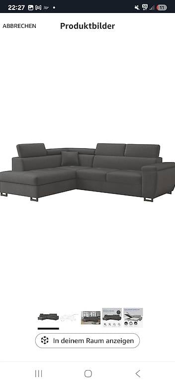 Ecksofa mit Schlaffunktion und Bettkasten