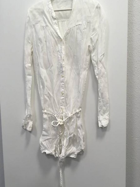 120% LINO, Bluse/Tunika, weiss, langarm, 100% Leinen, D36,38