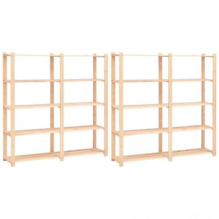 Lagerregale 5 Böden 2 Stk. 170x38x170cm Massivholz Kiefer 50