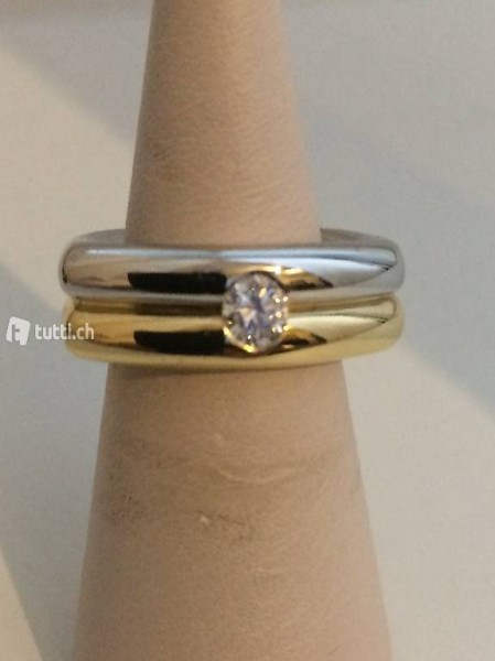 Damenring Gelbgold/ Platin