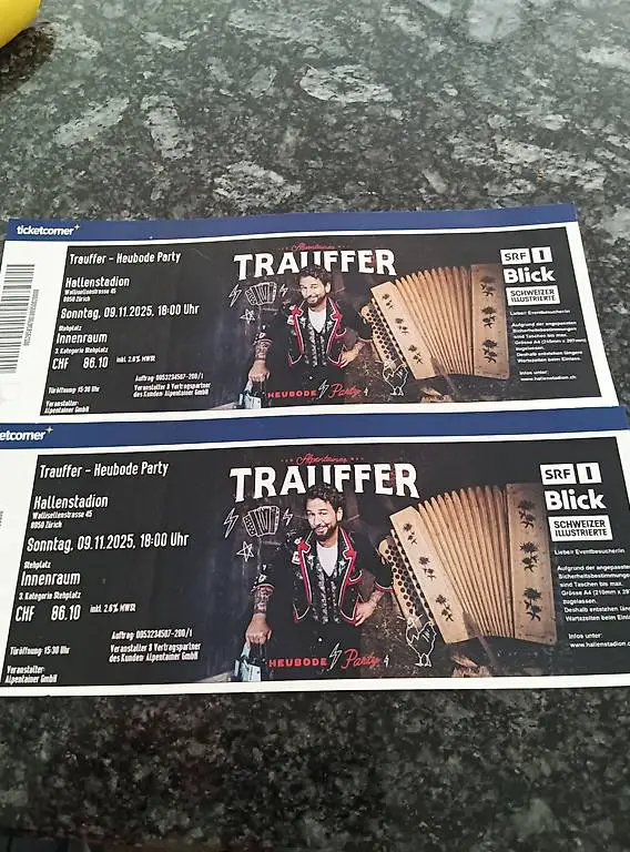 2x Trauffer Tickets 