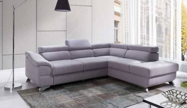  ECKSOFA MIT BETTFUNKTION TEXTIL STOFF SOFA LAGOS