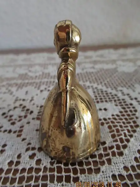  Tischglocke, Handglocke, Table Clock, Messing Glocke