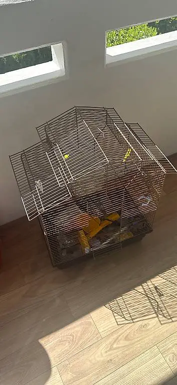 Käfig mit Futter- und Wasserkapseln