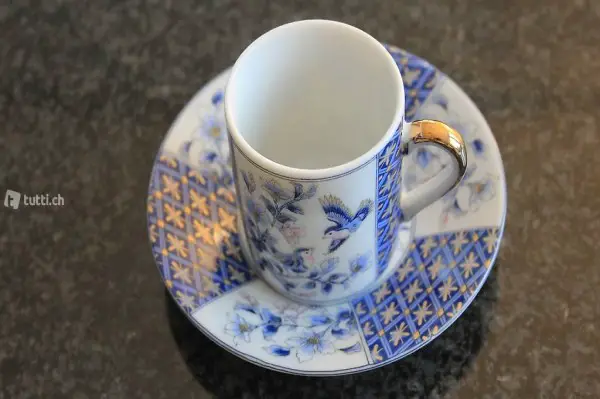 4 Wunderschöne Expresso Tässeli aus Porzellan