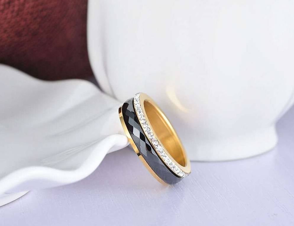 748N Keramik + Zirkonia Hochzeit Ring