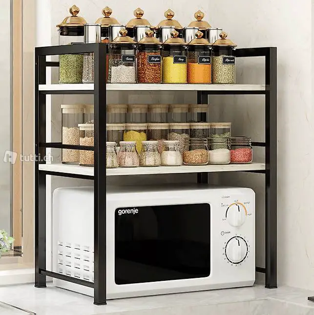  2 Ablage Halterung Mikrowellen Metall Mikrowellenhalter Halt