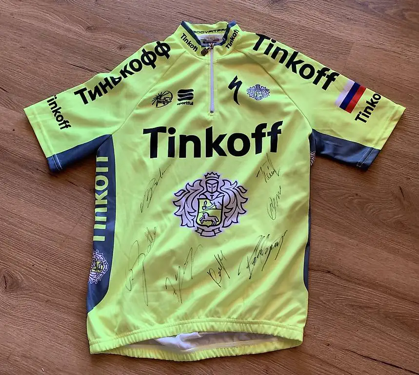 Sportful Radtrikot Tinkoff Gr. S, mit Unterschriften