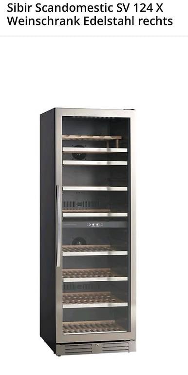Sibir Scandomestic SV 124 X Weinschrank Edelstahl rechts