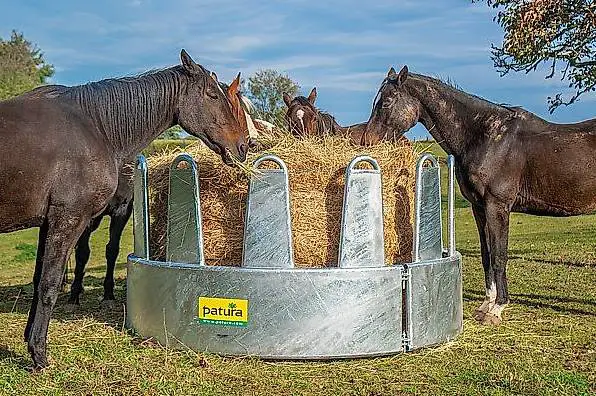 PATURA Rundraufe für Pferde mit 12 Fressplätzen