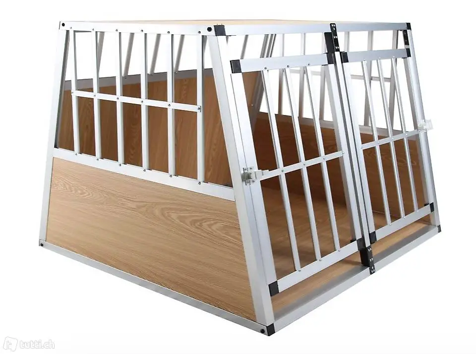  Doppelhundebox geneigte Rückseite mittel hellbraun