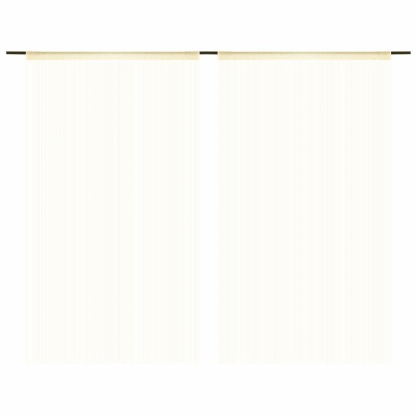  Fadenvorhänge 2 Stk. 140 x 250 cm Cremefarben