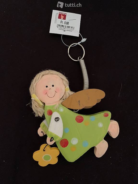 Holzengel mit Spiralenzug zum hängen