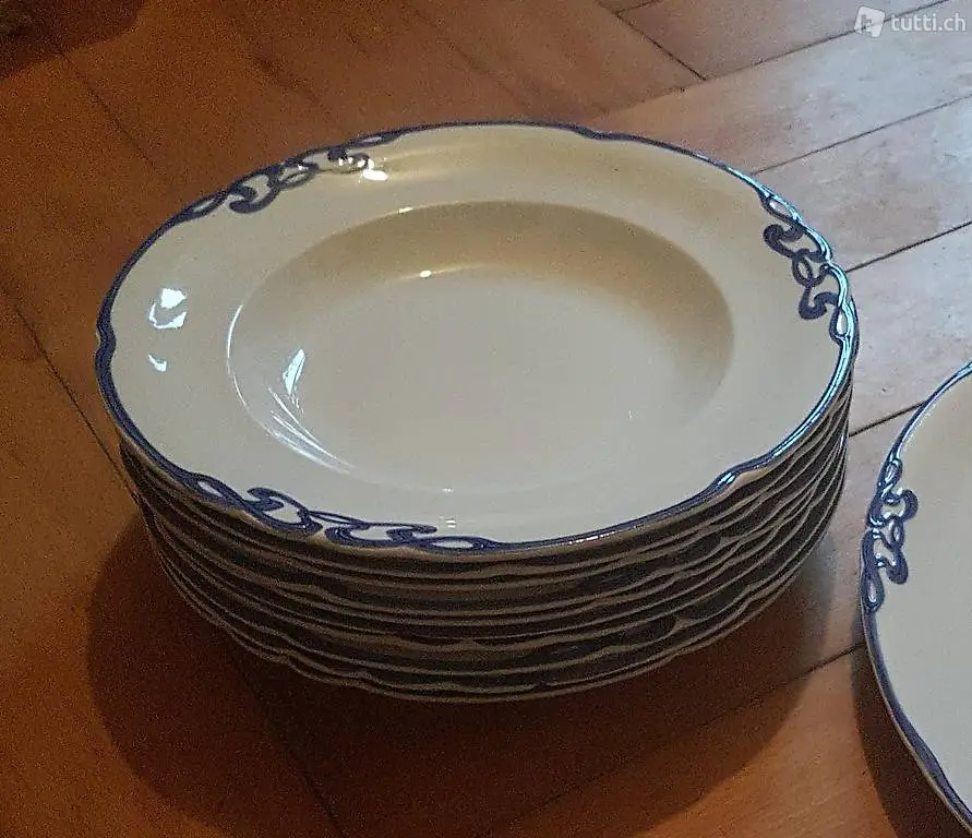 10 Suppenteller VILLEROY&BOCH Dresden Blaue Olga Jugendstil