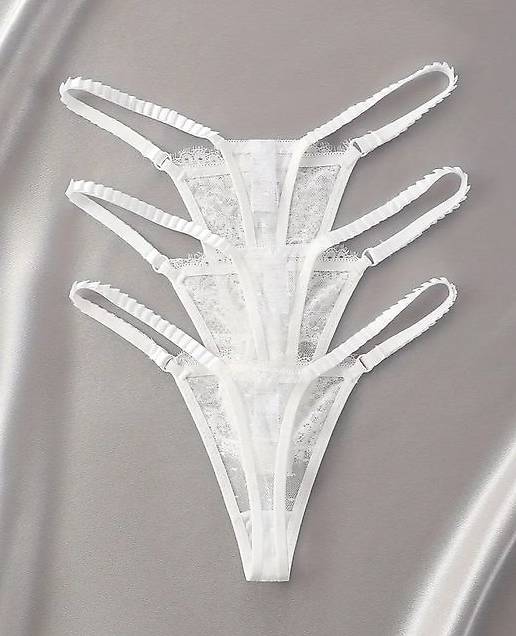 3x Tanga String L Grösse Weiss NEU